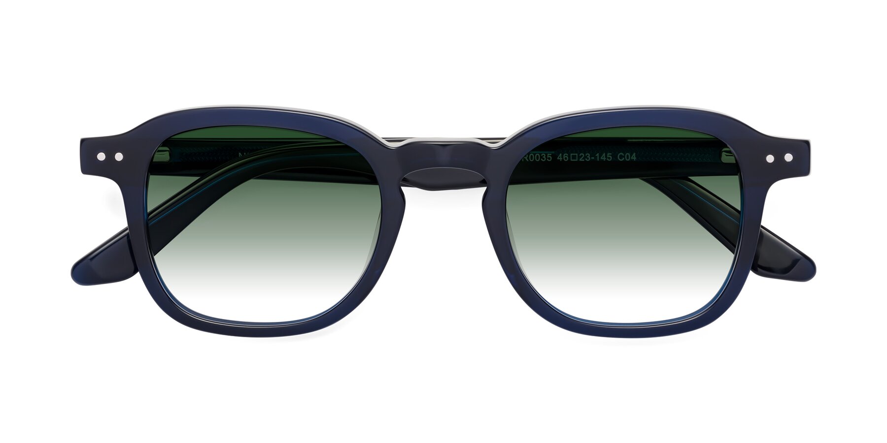 Folded Front of Nice in Deep Blue with Green Gradient Lenses