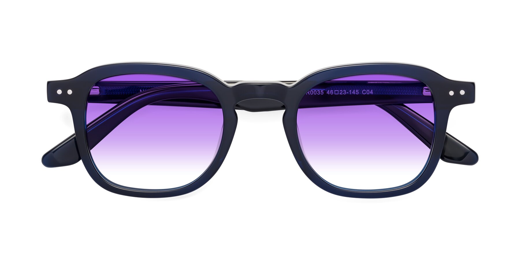 Folded Front of Nice in Deep Blue with Purple Gradient Lenses