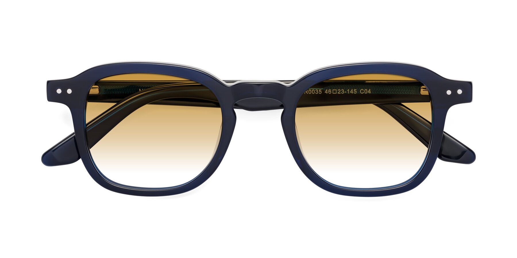 Folded Front of Nice in Deep Blue with Champagne Gradient Lenses