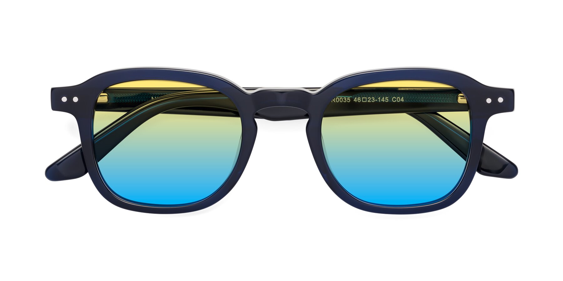 Folded Front of Nice in Deep Blue with Yellow / Blue Gradient Lenses