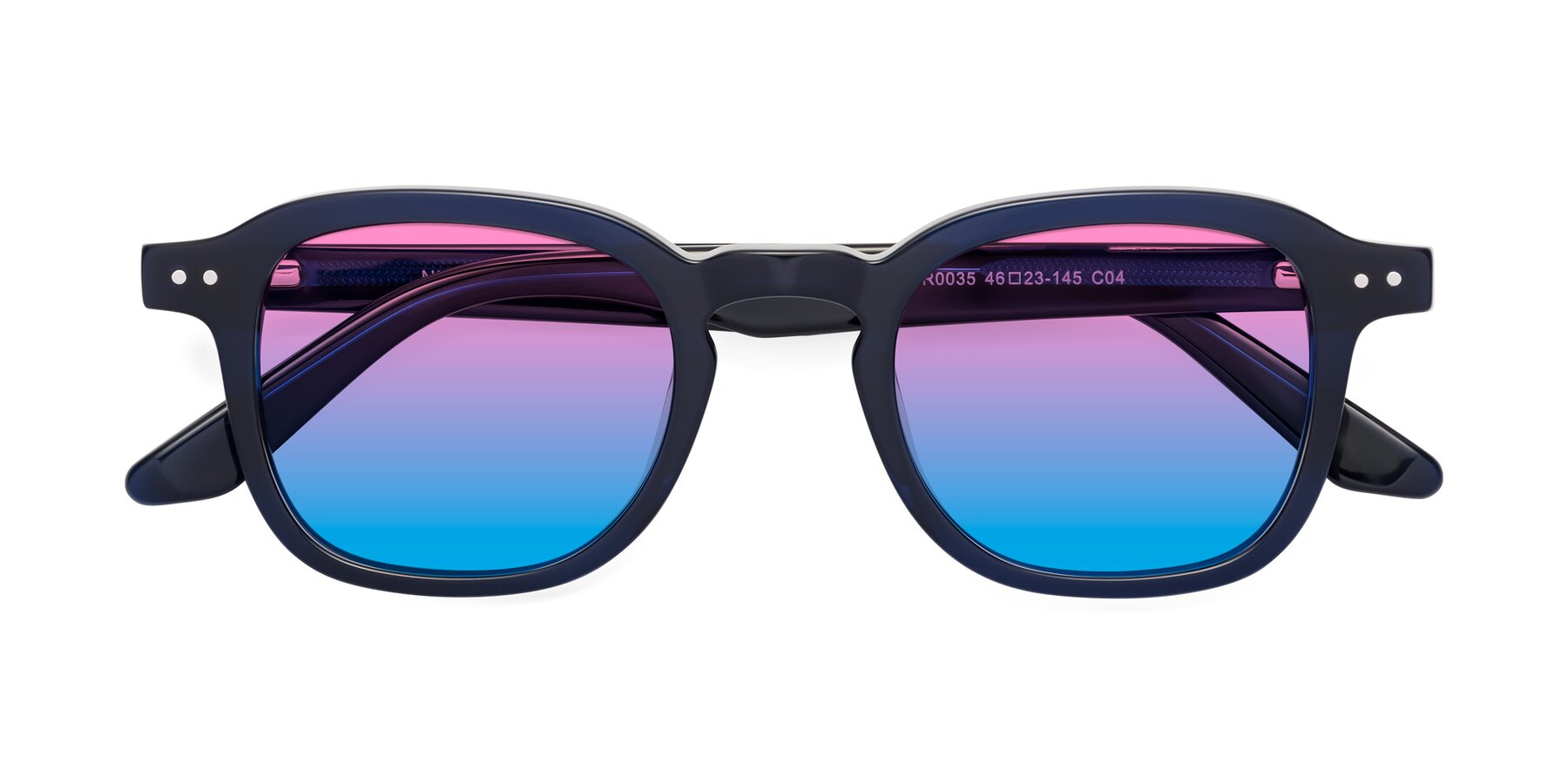 Folded Front of Nice in Deep Blue with Pink / Blue Gradient Lenses