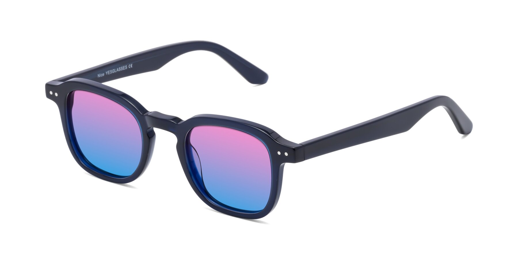 Angle of Nice in Deep Blue with Pink / Blue Gradient Lenses