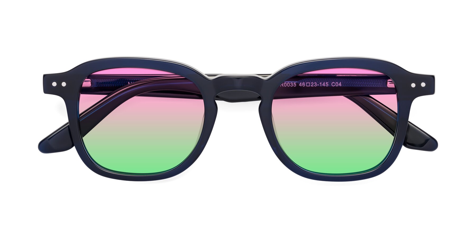 Folded Front of Nice in Deep Blue with Pink / Green Gradient Lenses