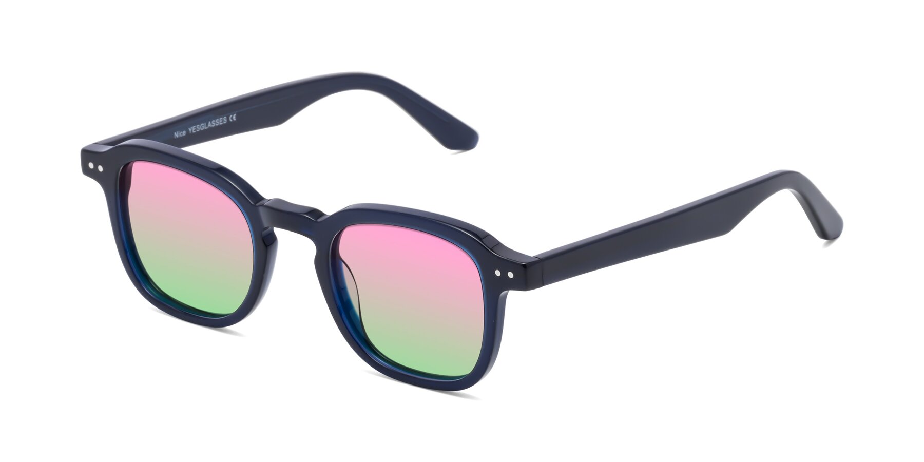 Angle of Nice in Deep Blue with Pink / Green Gradient Lenses