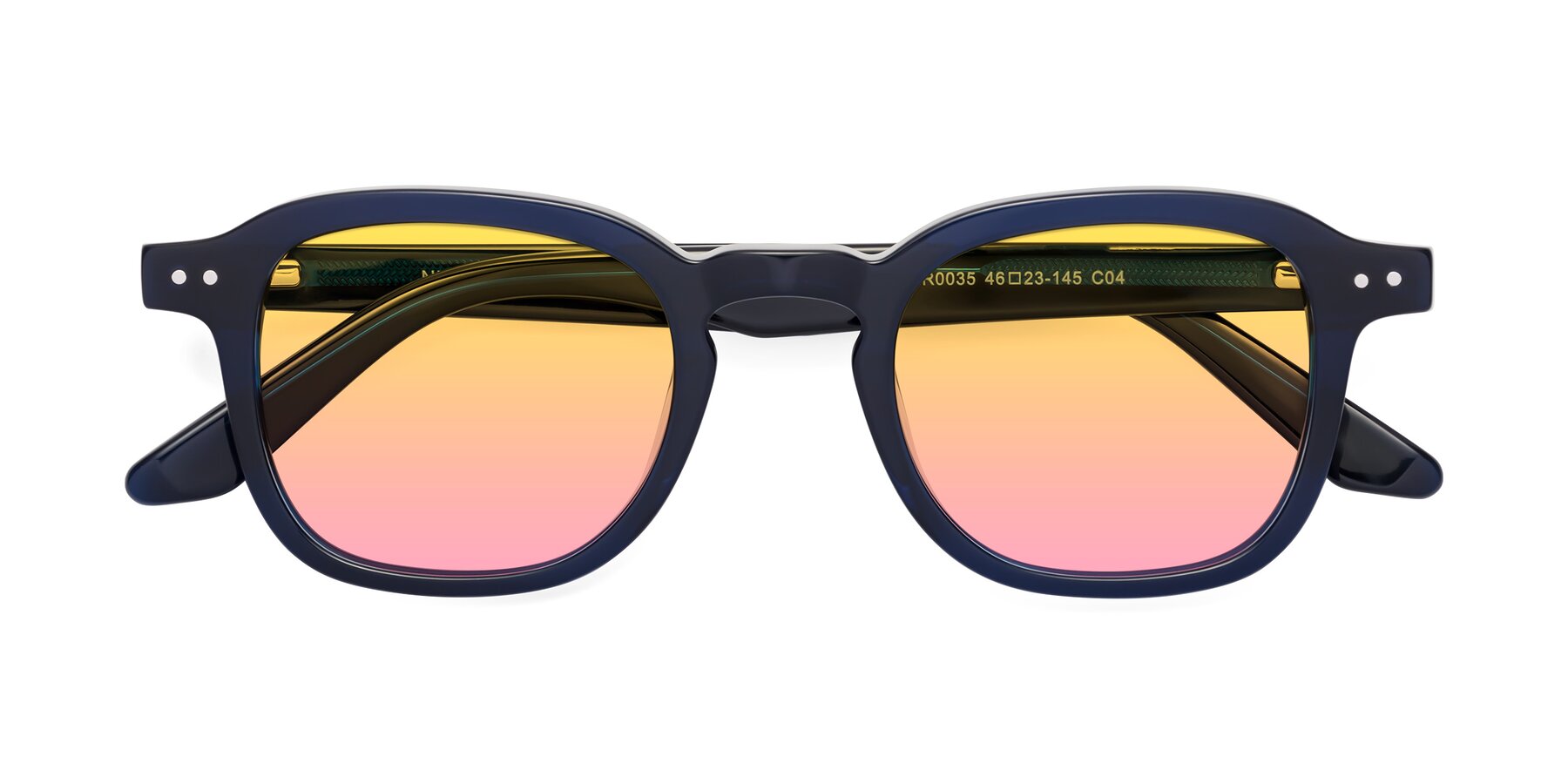 Folded Front of Nice in Deep Blue with Yellow / Pink Gradient Lenses
