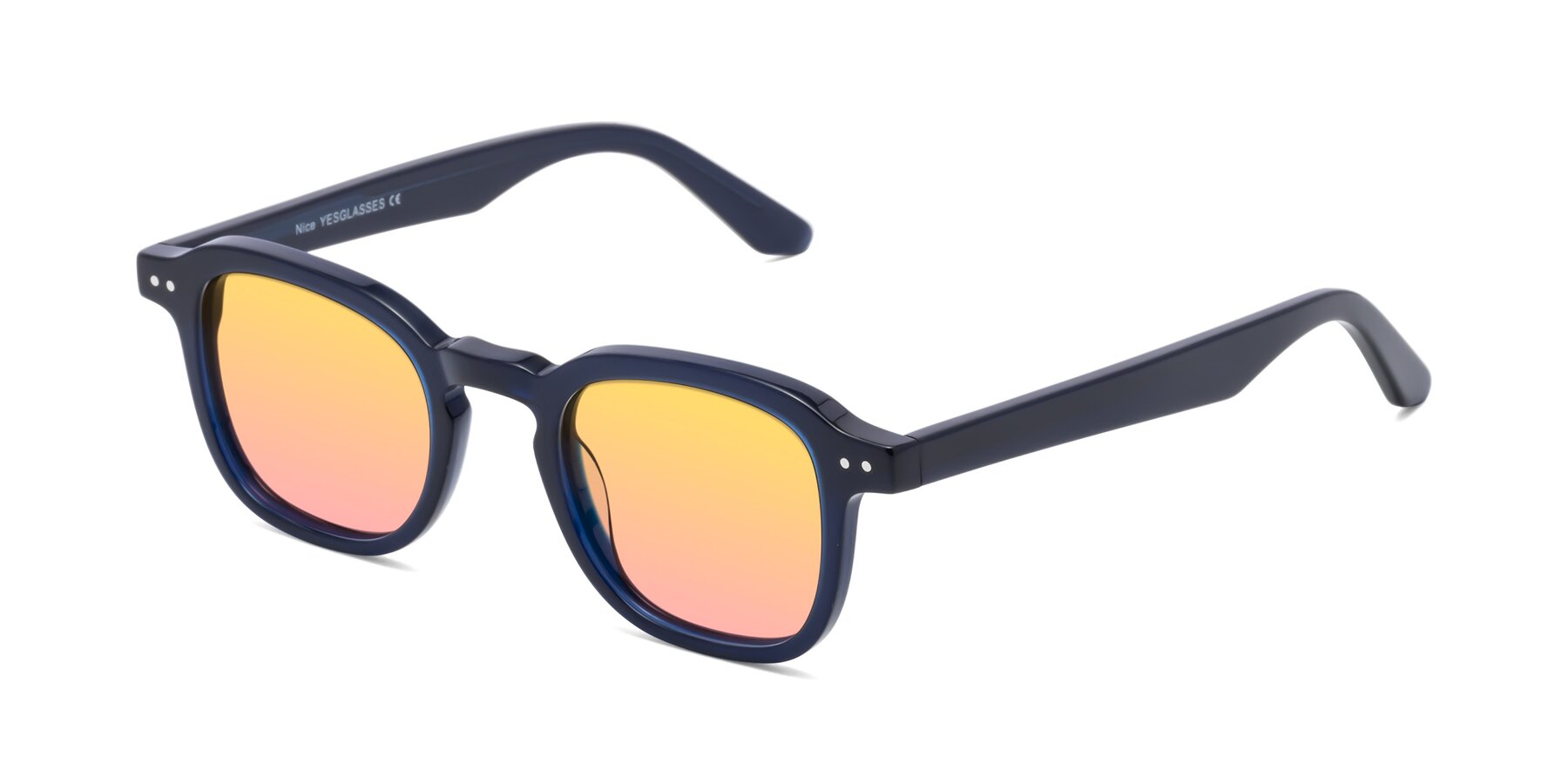 Angle of Nice in Deep Blue with Yellow / Pink Gradient Lenses