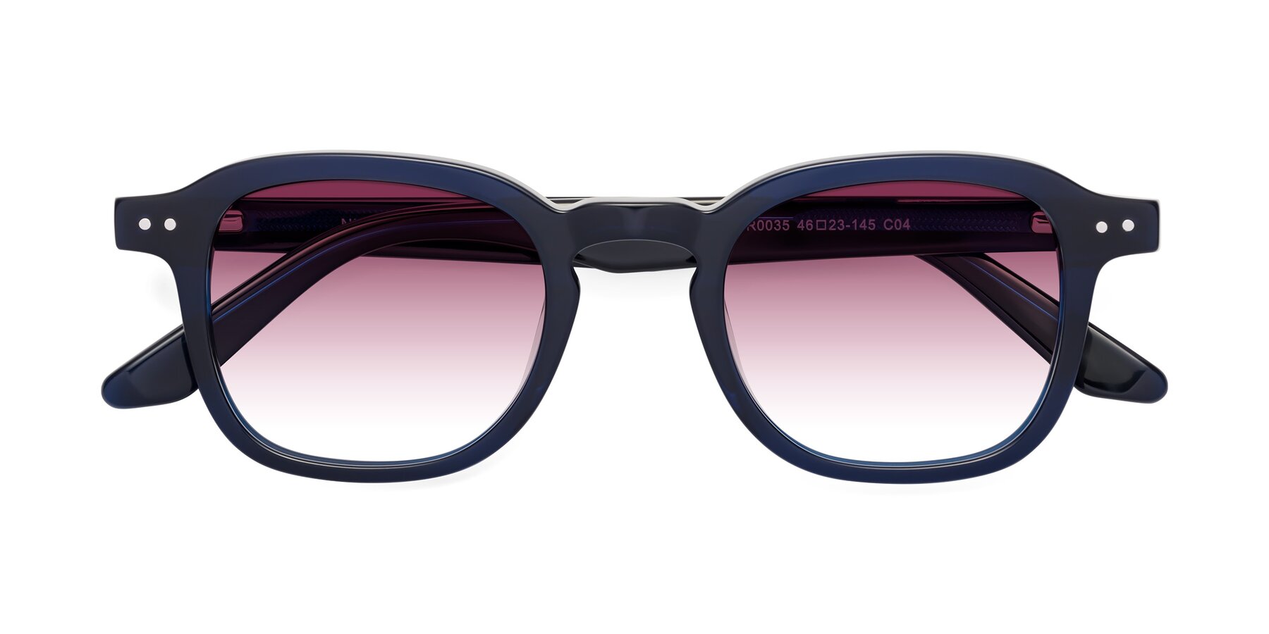 Folded Front of Nice in Deep Blue with Wine Gradient Lenses