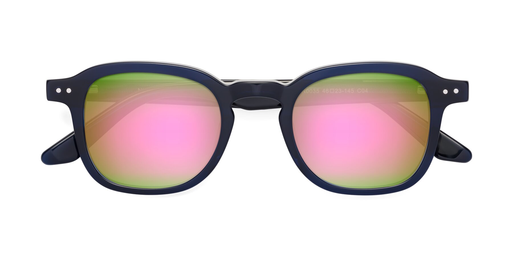 Folded Front of Nice in Deep Blue with Pink Mirrored Lenses