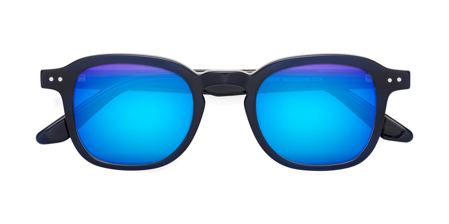 Folded Front of Nice in Deep Blue with Blue Mirrored Lenses