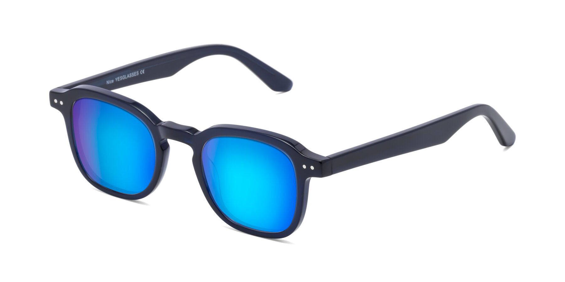Angle of Nice in Deep Blue with Blue Mirrored Lenses