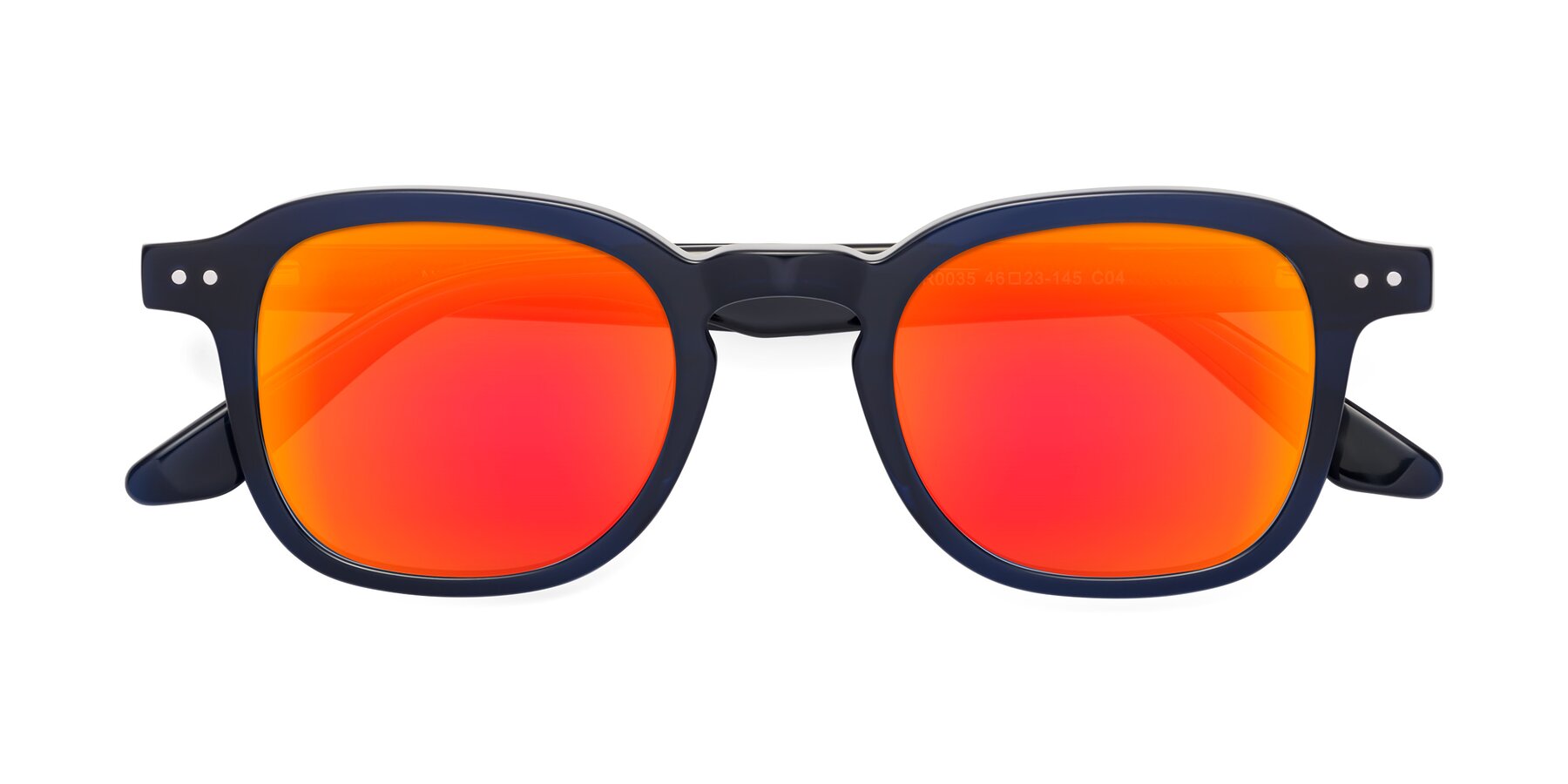 Folded Front of Nice in Deep Blue with Red Gold Mirrored Lenses
