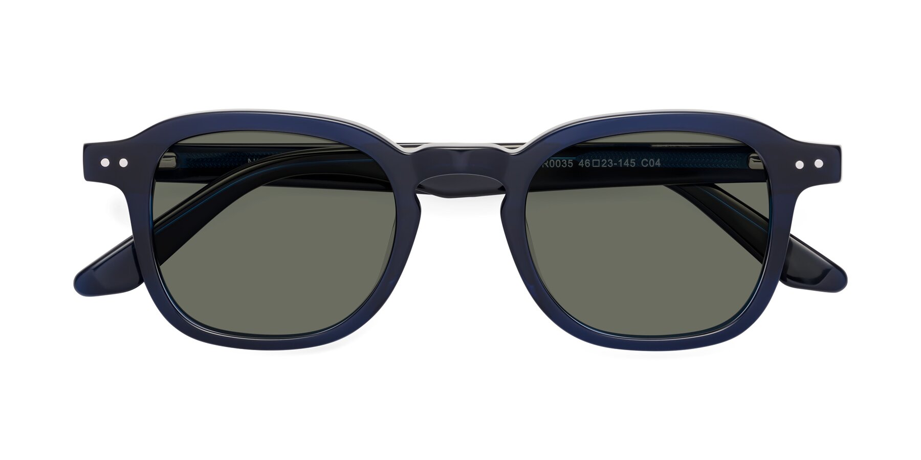 Folded Front of Nice in Deep Blue with Gray Polarized Lenses