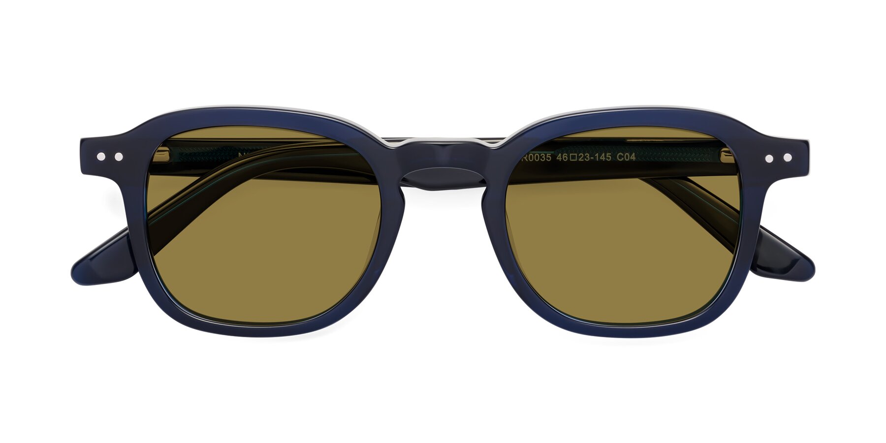 Folded Front of Nice in Deep Blue with Brown Polarized Lenses