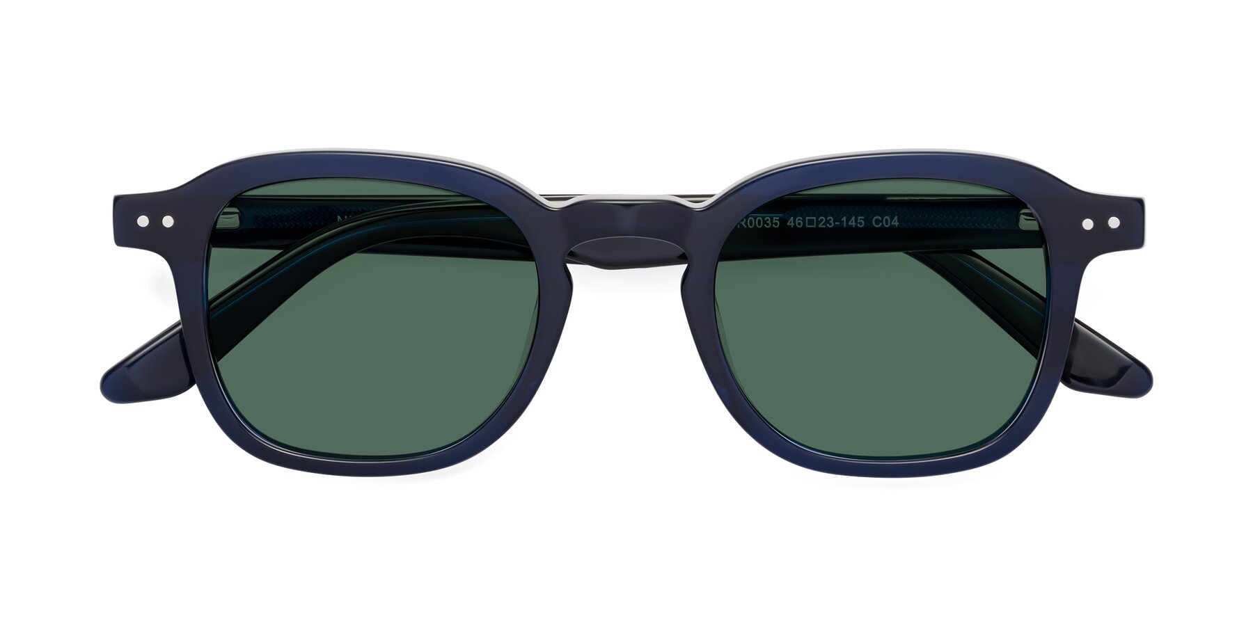 Folded Front of Nice in Deep Blue with Green Polarized Lenses