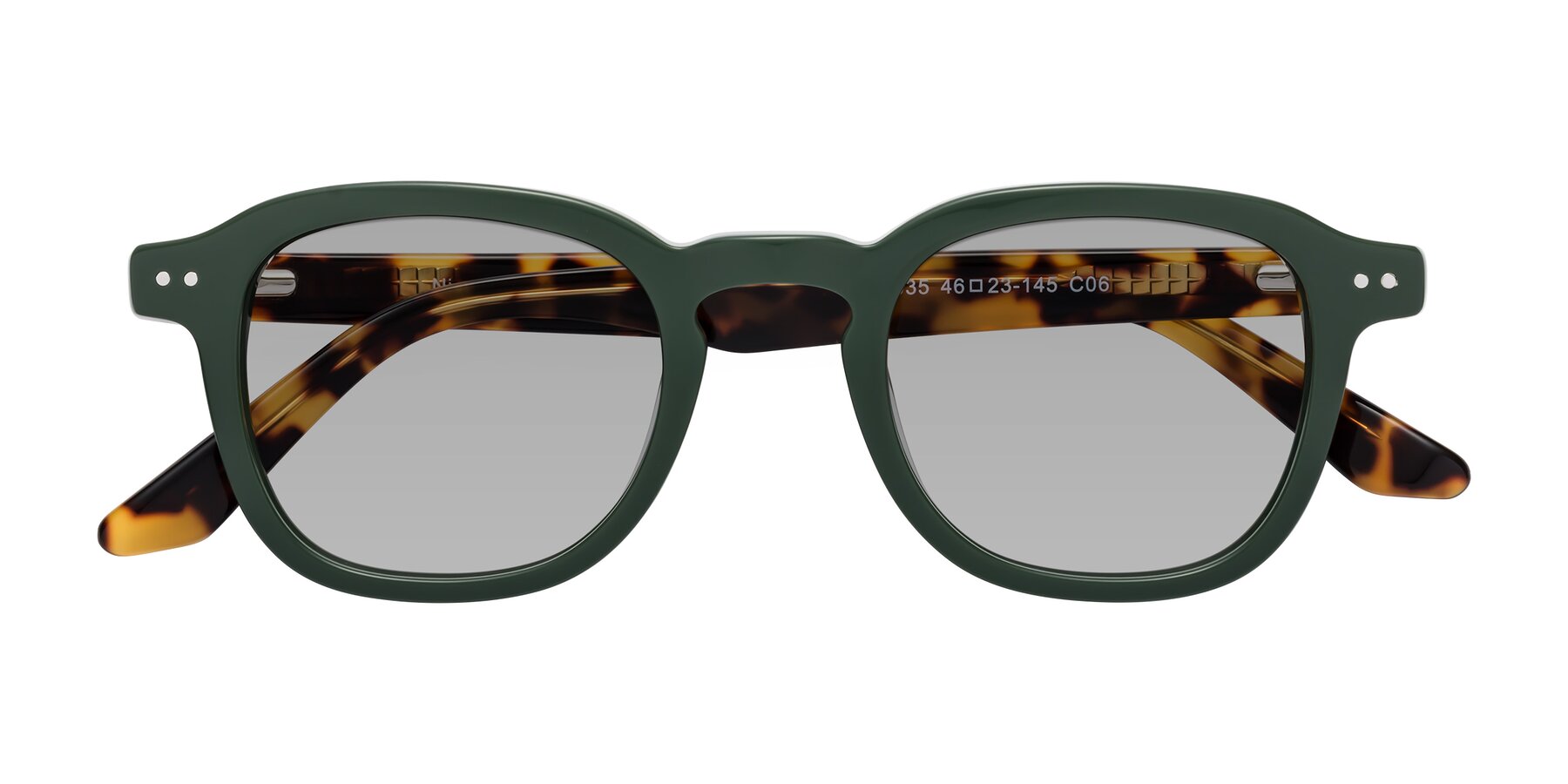 Folded Front of Nice in Seaweed-Tortoise with Light Gray Tinted Lenses