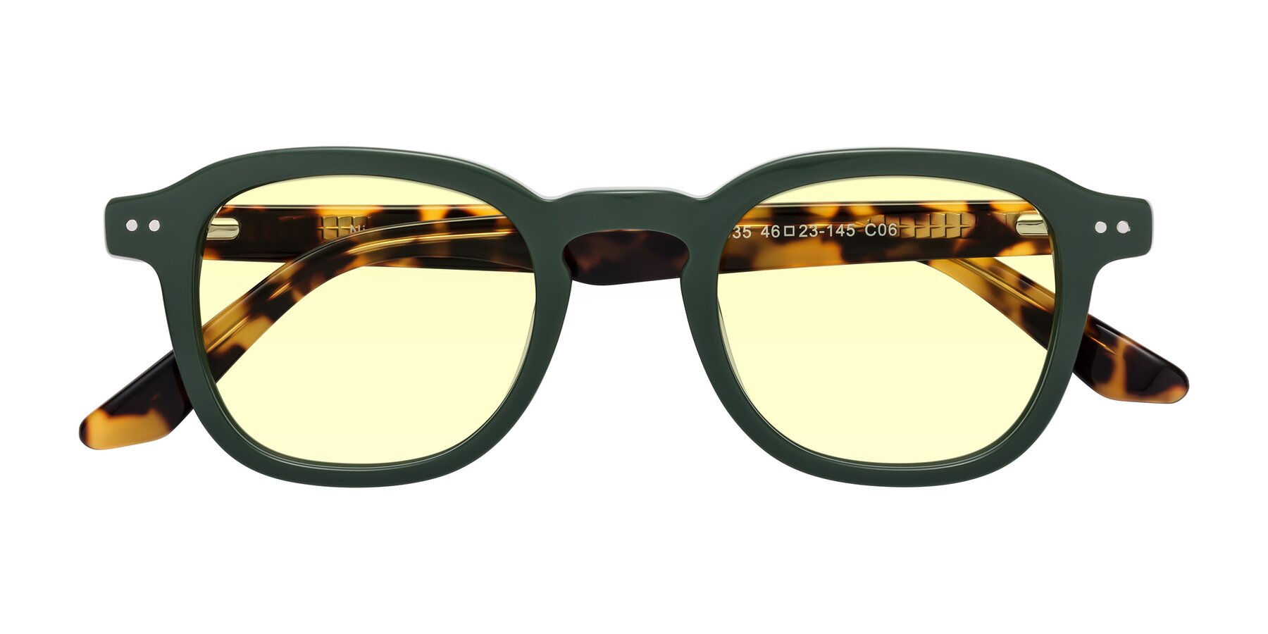 Folded Front of Nice in Seaweed-Tortoise with Light Yellow Tinted Lenses