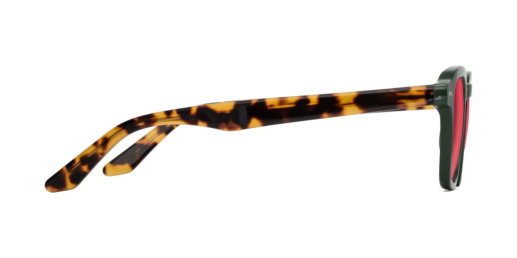 Side of Nice in Seaweed-Tortoise with Red Tinted Lenses