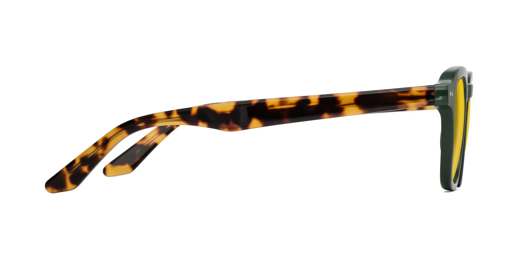 Side of Nice in Seaweed-Tortoise with Yellow Tinted Lenses