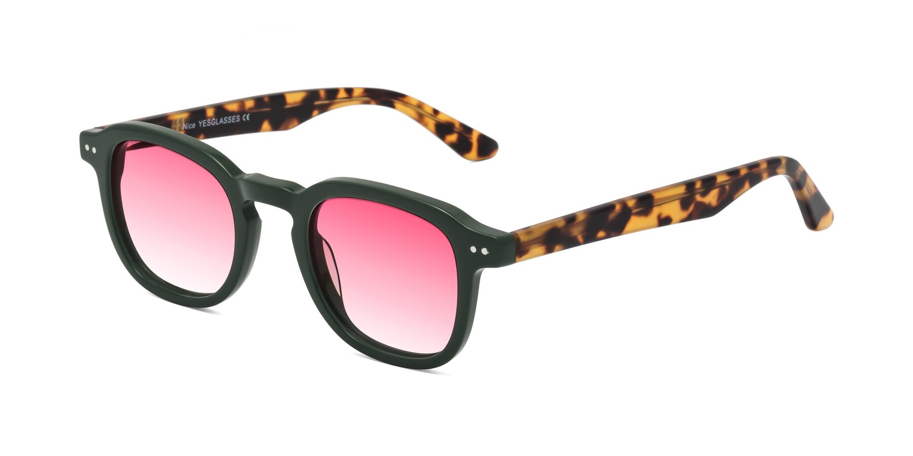 Angle of Nice in Seaweed-Tortoise with Pink Gradient Lenses