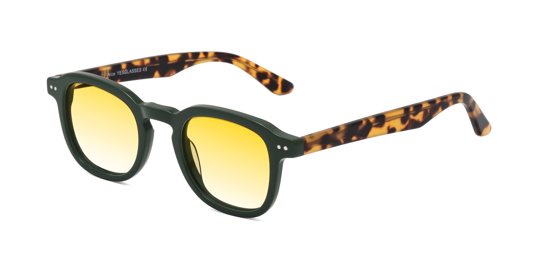 Angle of Nice in Seaweed-Tortoise with Yellow Gradient Lenses