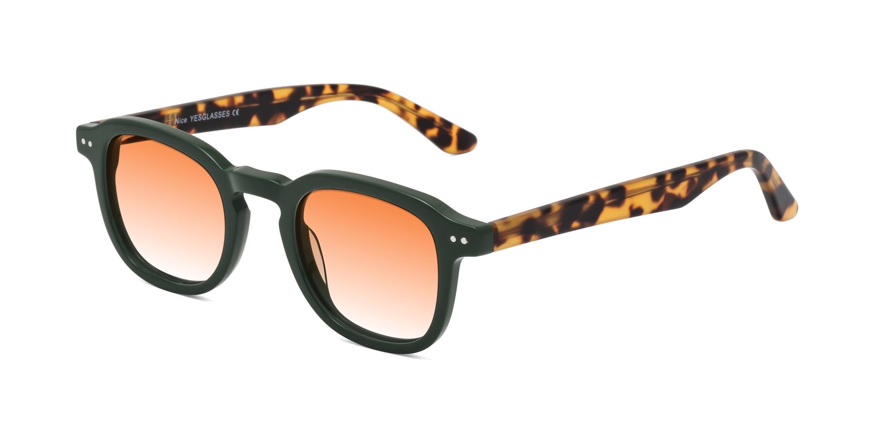 Angle of Nice in Seaweed-Tortoise with Orange Gradient Lenses