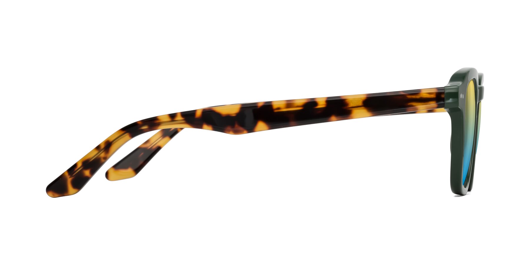 Side of Nice in Seaweed-Tortoise with Yellow / Blue Gradient Lenses