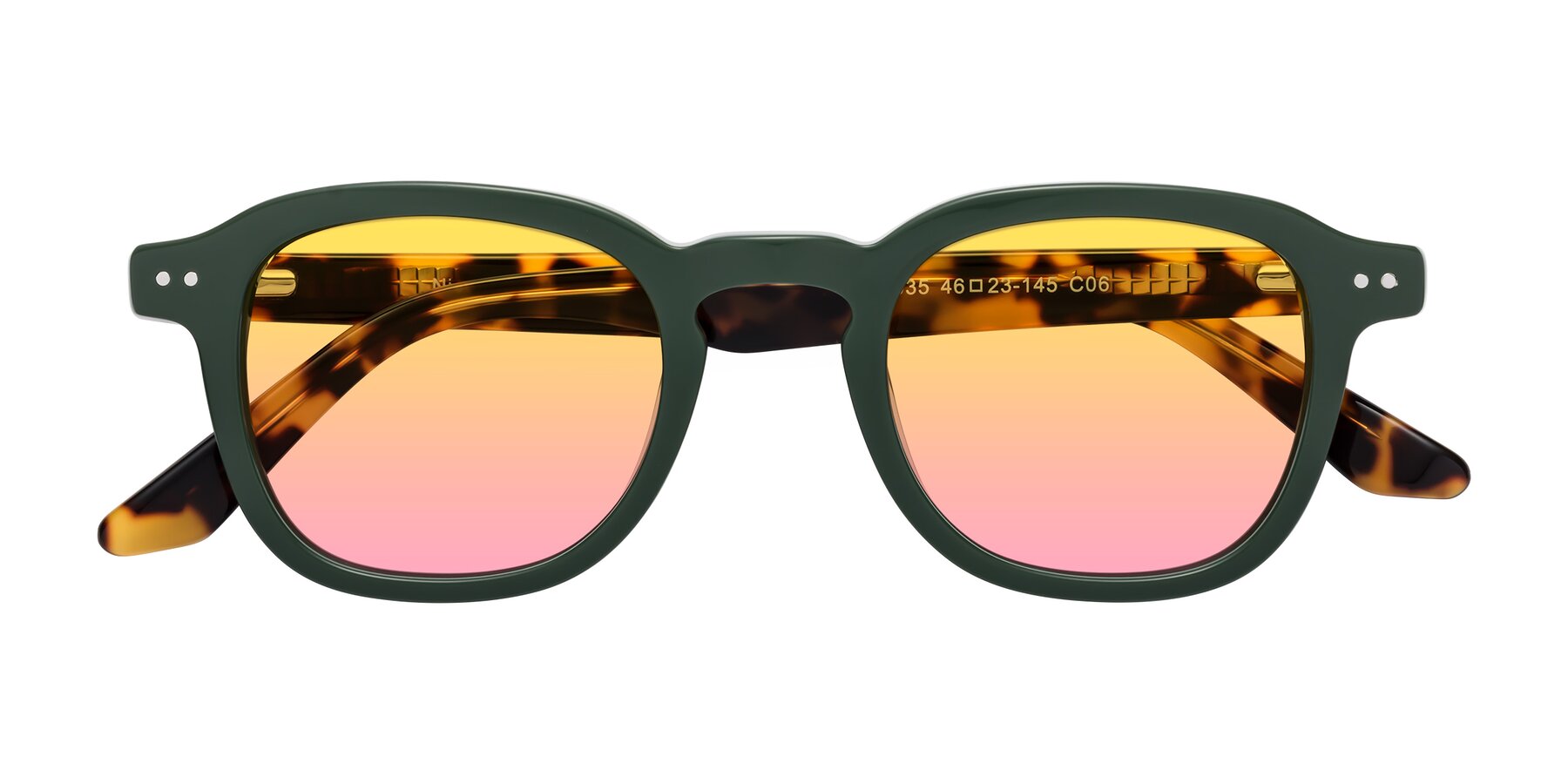 Folded Front of Nice in Seaweed-Tortoise with Yellow / Pink Gradient Lenses