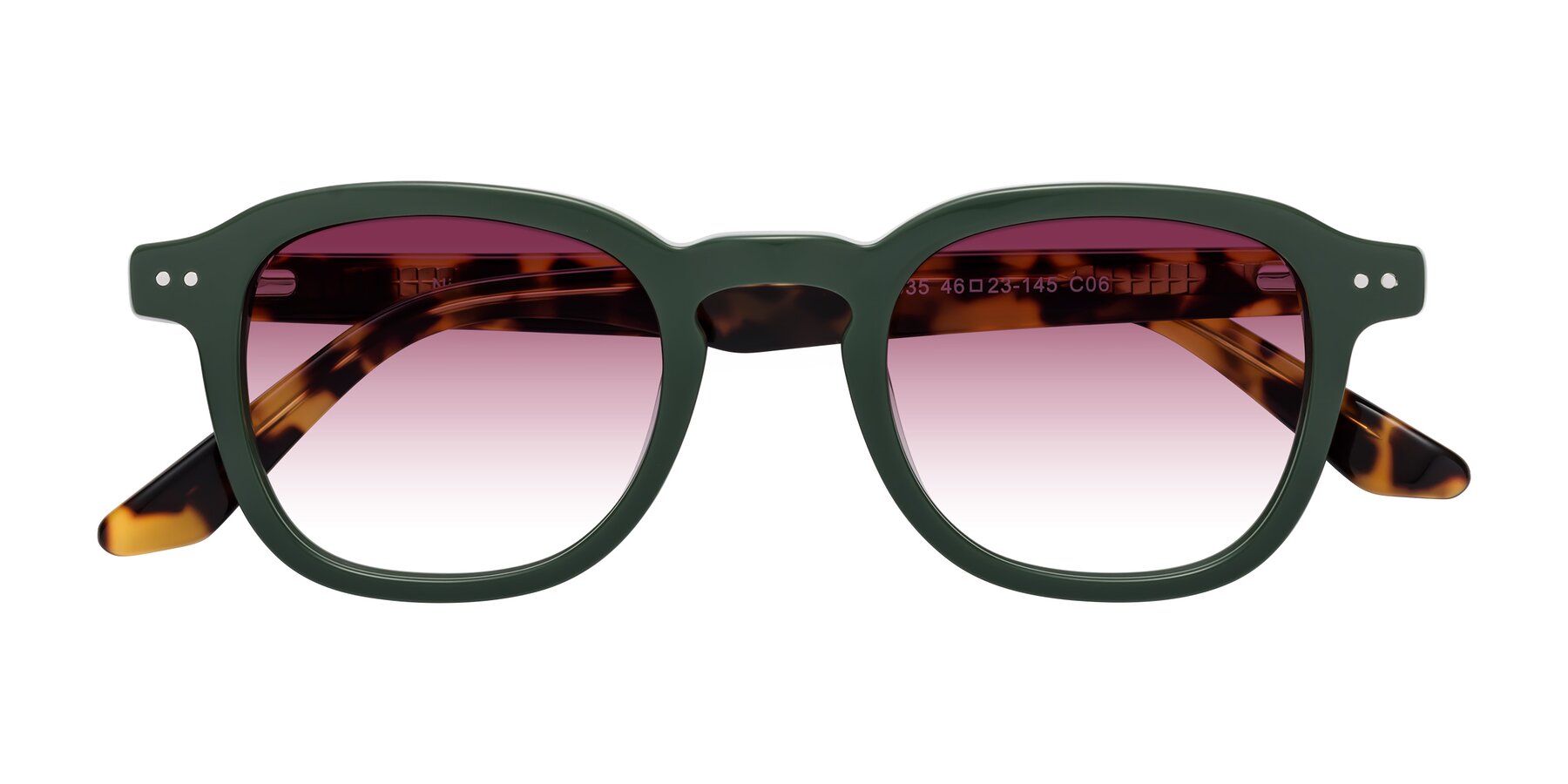 Folded Front of Nice in Seaweed-Tortoise with Wine Gradient Lenses