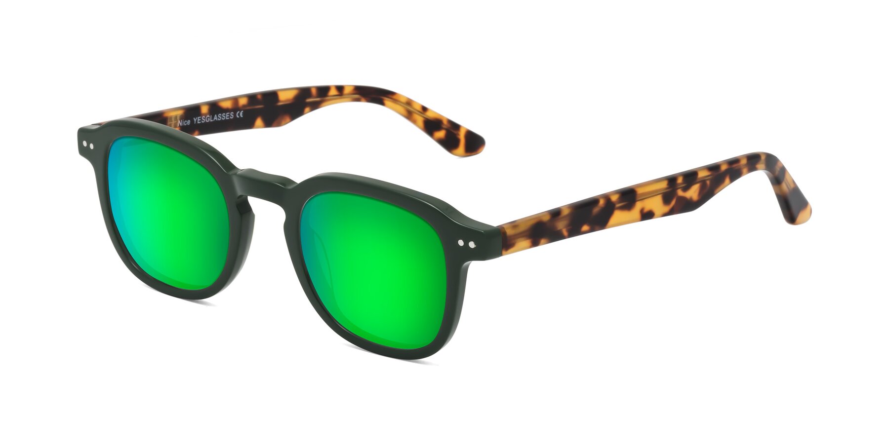 Angle of Nice in Seaweed-Tortoise with Green Mirrored Lenses