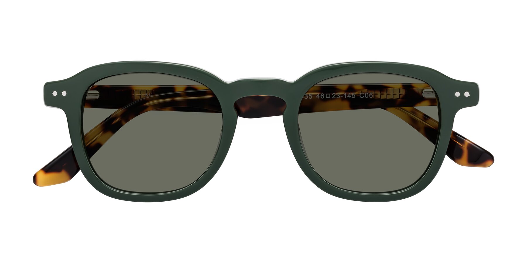 Folded Front of Nice in Seaweed-Tortoise with Gray Polarized Lenses