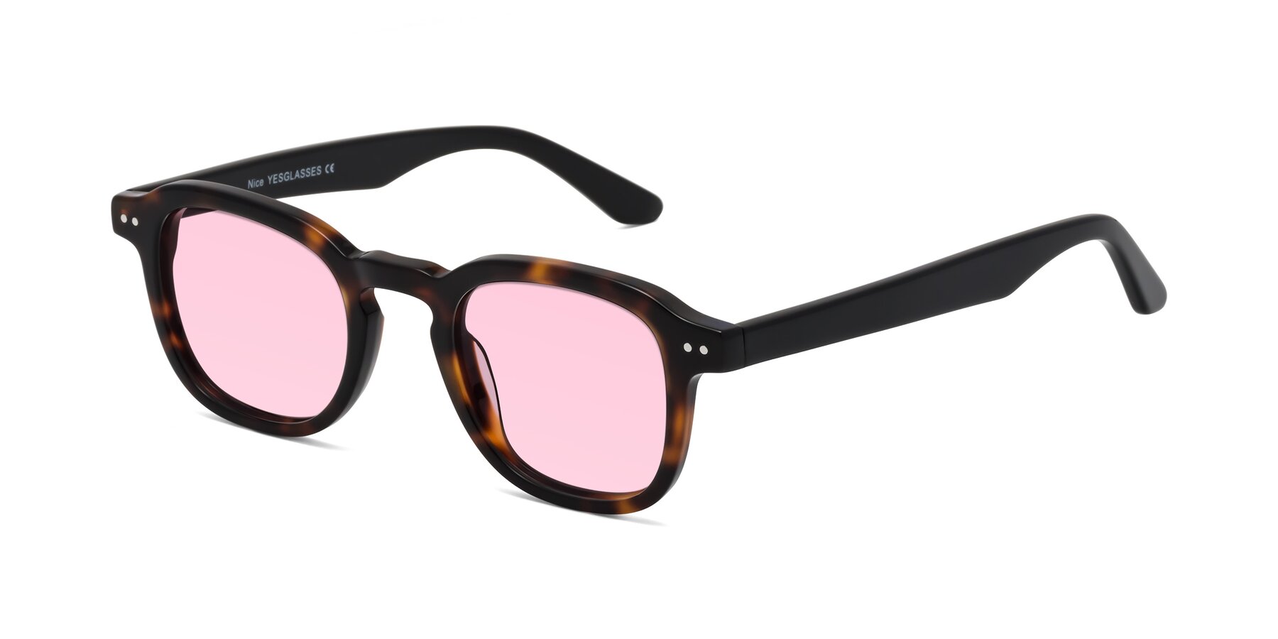 Angle of Nice in Tortoise-Black with Light Pink Tinted Lenses