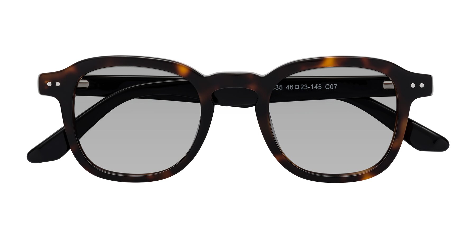 Folded Front of Nice in Tortoise-Black with Light Gray Tinted Lenses