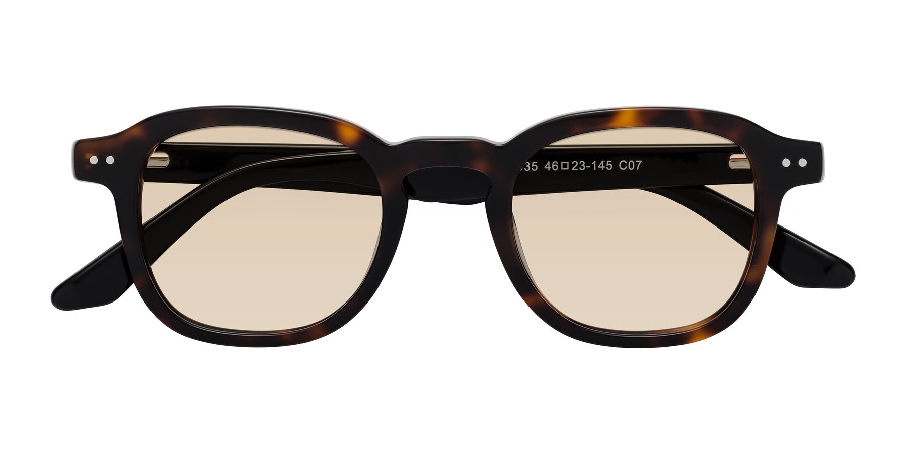 Folded Front of Nice in Tortoise-Black with Light Brown Tinted Lenses