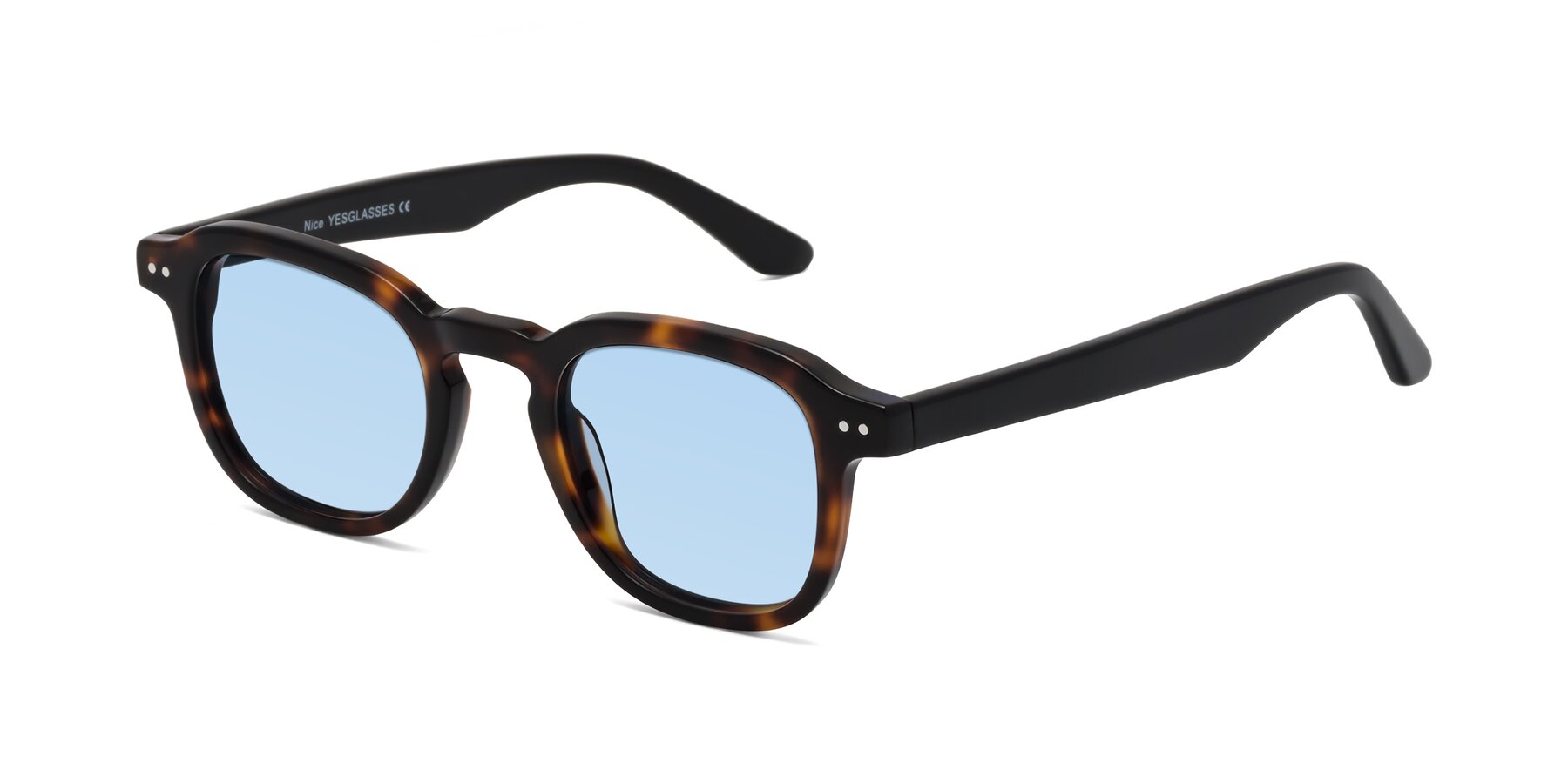 Angle of Nice in Tortoise-Black with Light Blue Tinted Lenses