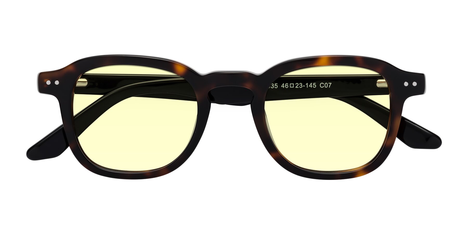 Folded Front of Nice in Tortoise-Black with Light Yellow Tinted Lenses