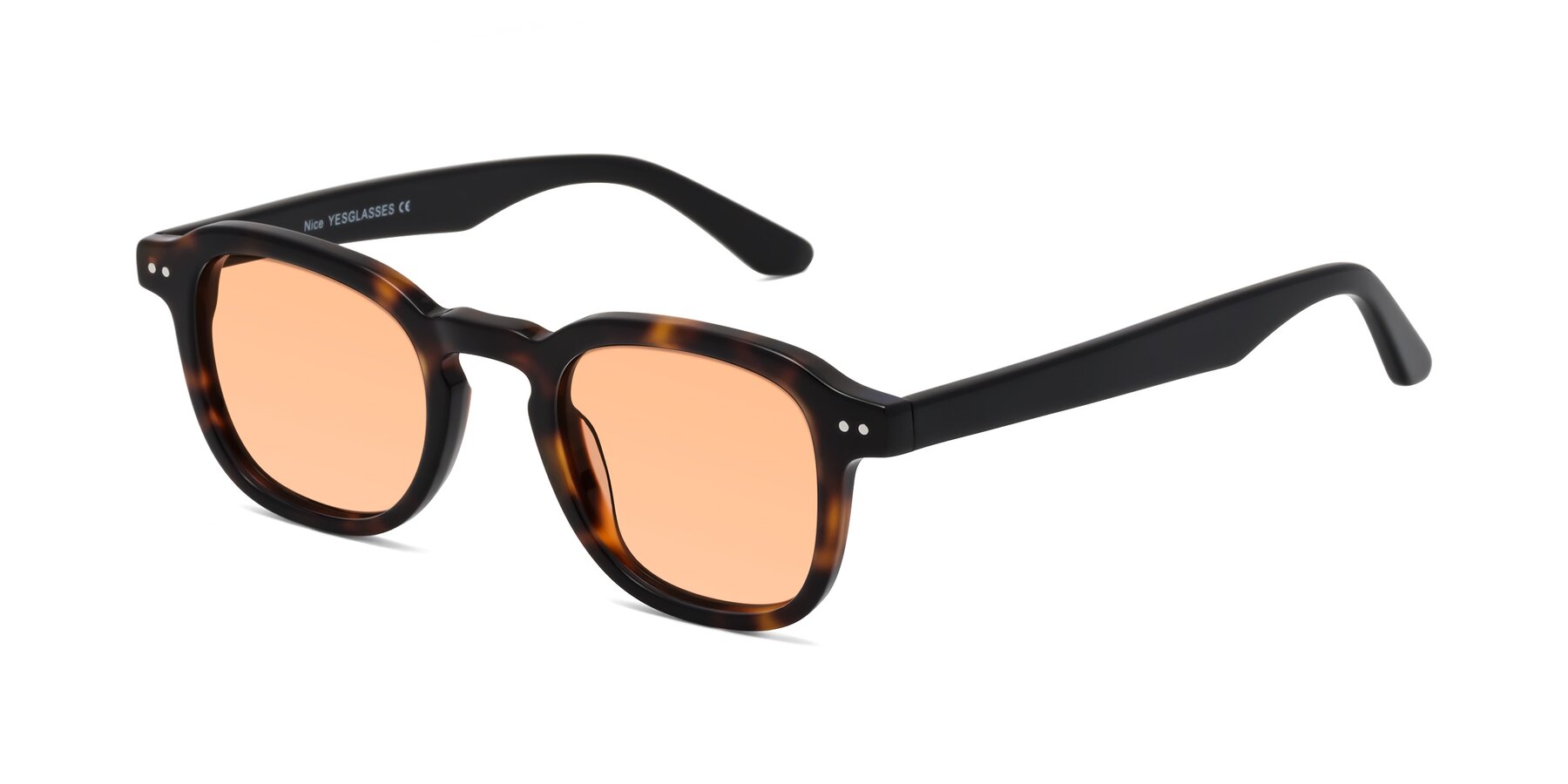 Angle of Nice in Tortoise-Black with Light Orange Tinted Lenses