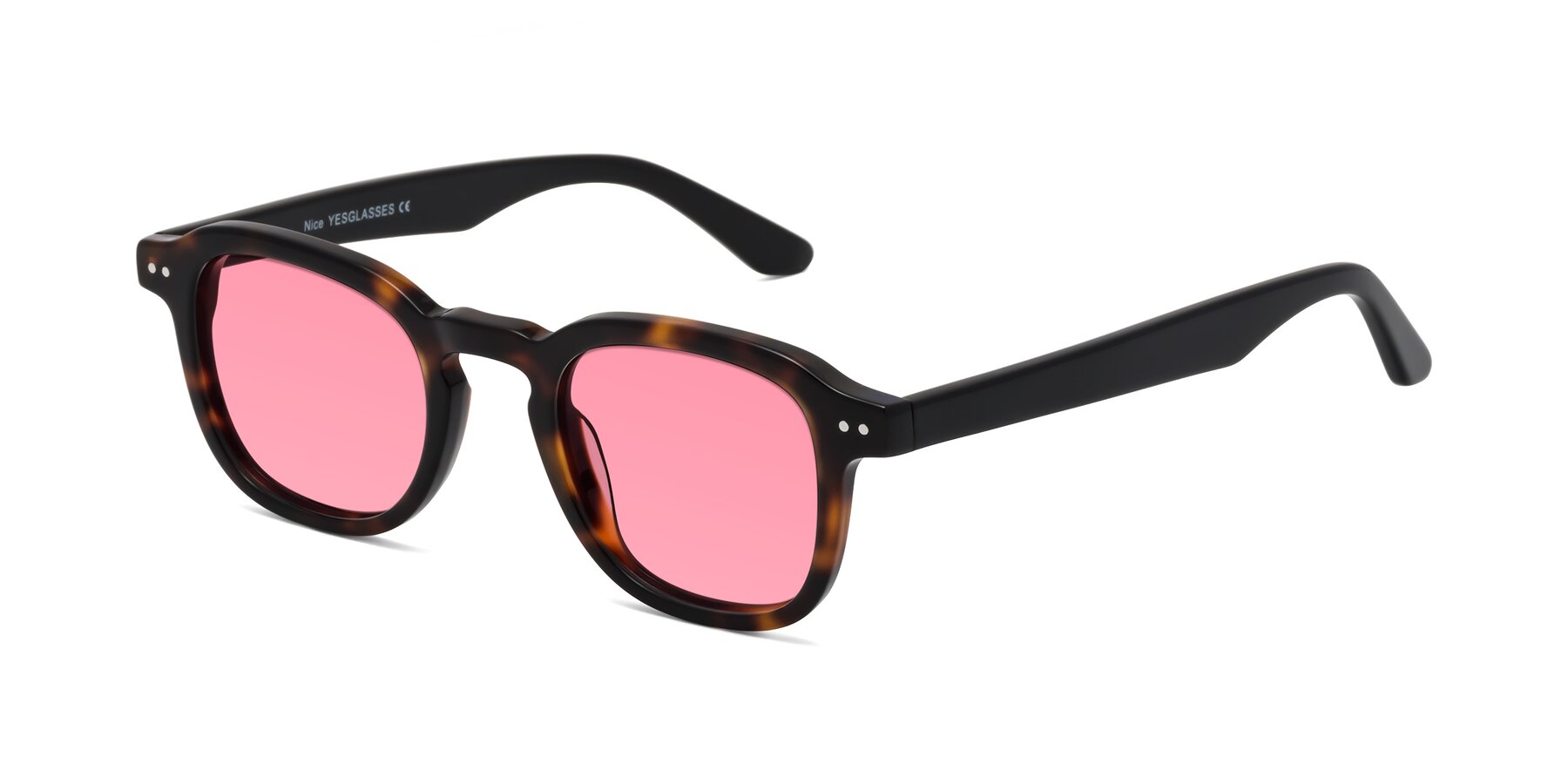 Angle of Nice in Tortoise-Black with Pink Tinted Lenses