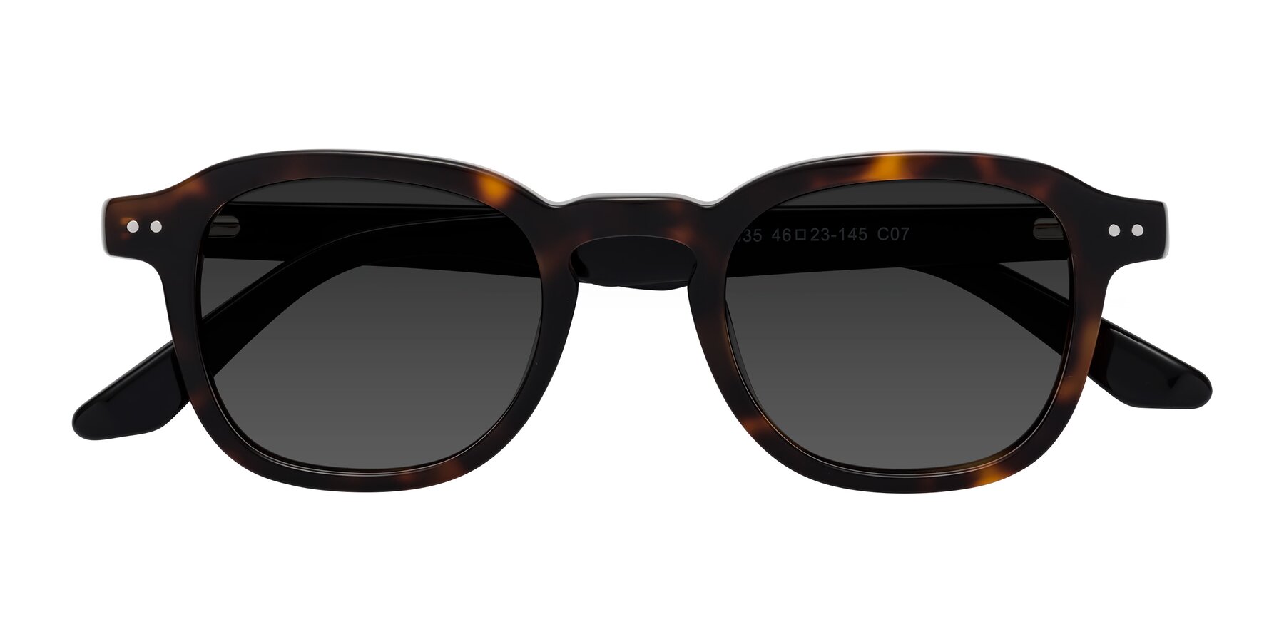 Folded Front of Nice in Tortoise-Black with Gray Tinted Lenses