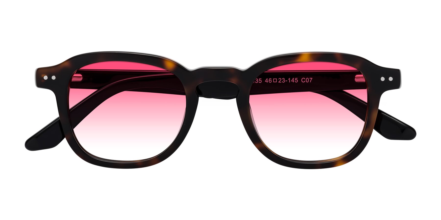 Folded Front of Nice in Tortoise-Black with Pink Gradient Lenses