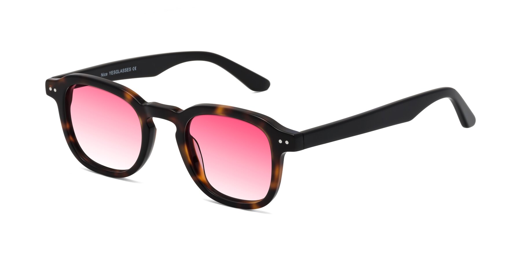 Angle of Nice in Tortoise-Black with Pink Gradient Lenses