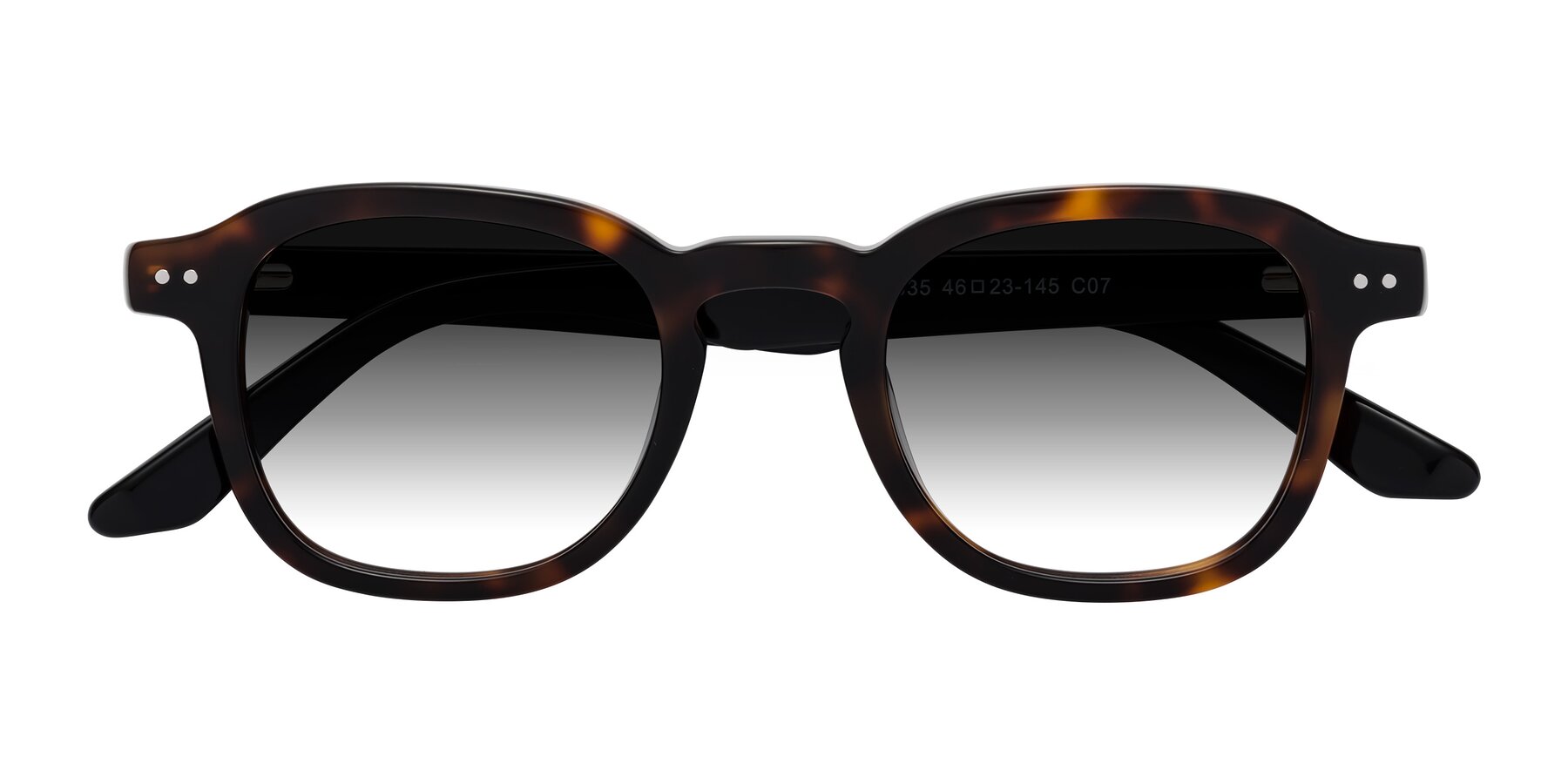 Folded Front of Nice in Tortoise-Black with Gray Gradient Lenses