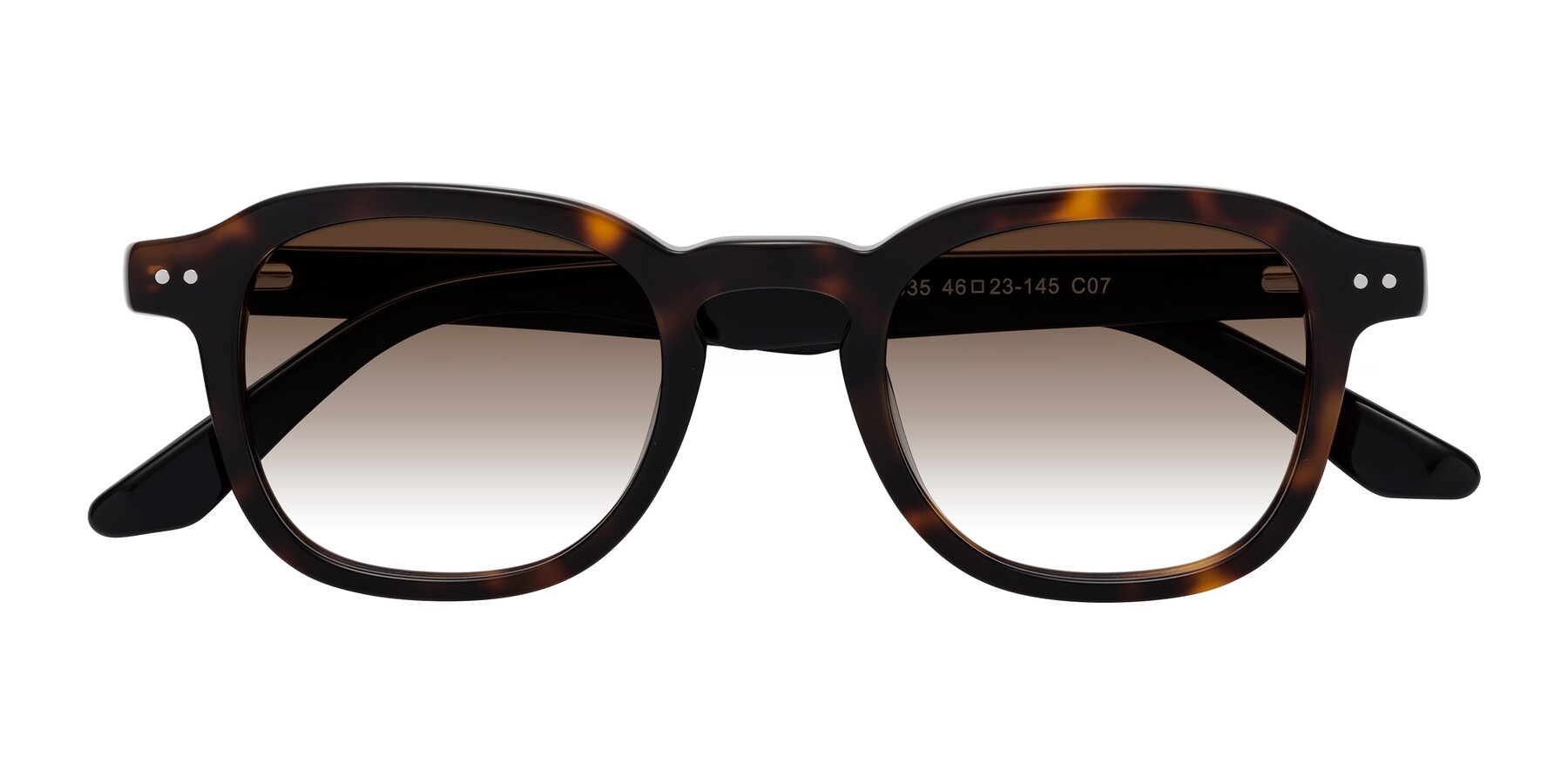 Folded Front of Nice in Tortoise-Black with Brown Gradient Lenses