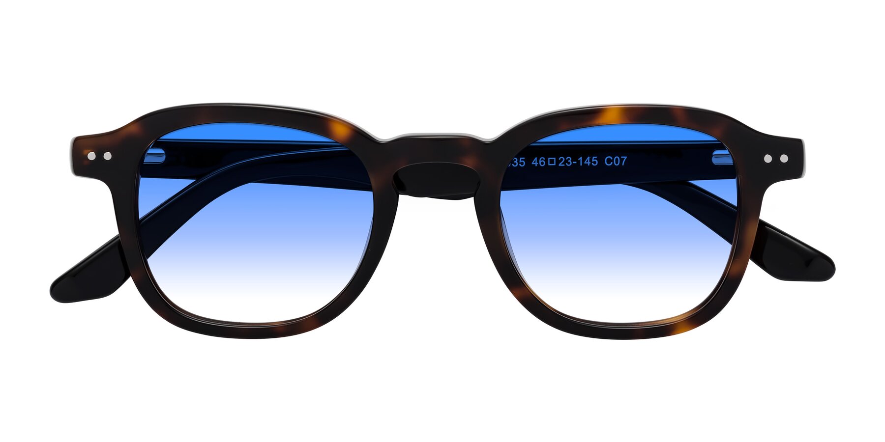 Folded Front of Nice in Tortoise-Black with Blue Gradient Lenses