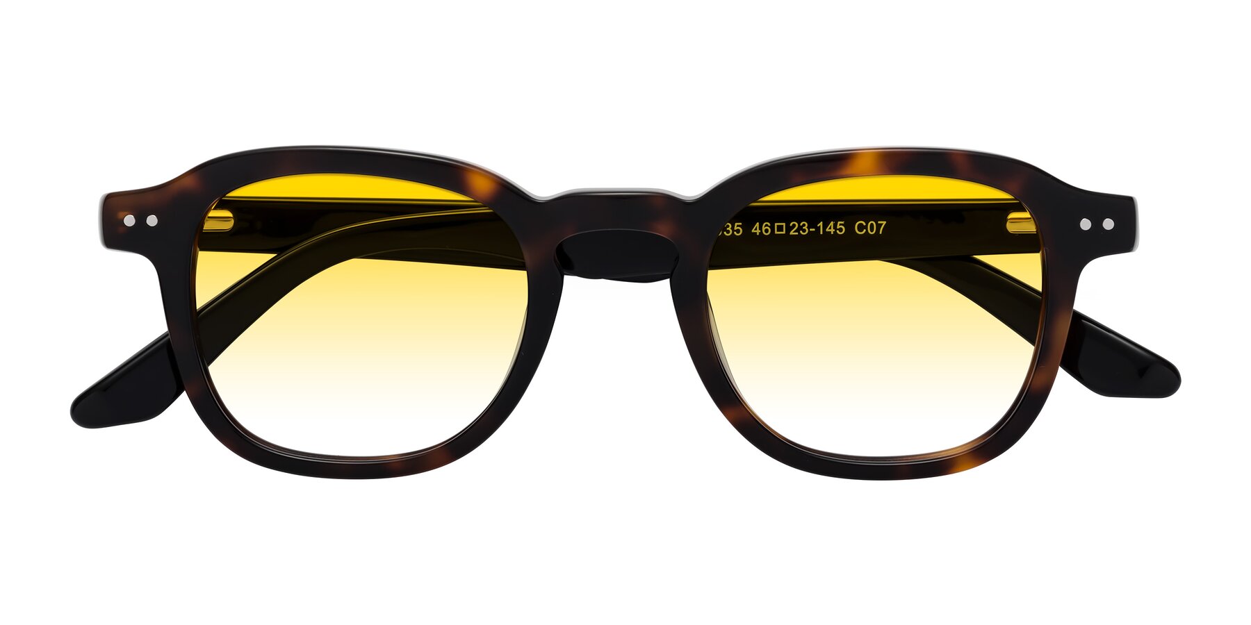 Folded Front of Nice in Tortoise-Black with Yellow Gradient Lenses