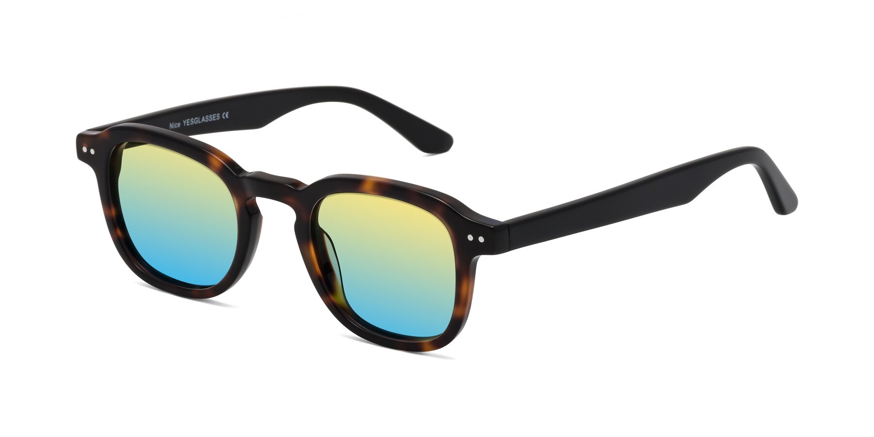 Angle of Nice in Tortoise-Black with Yellow / Blue Gradient Lenses