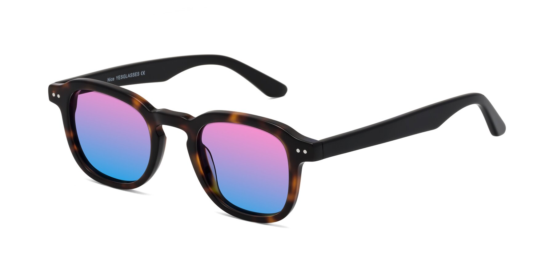 Angle of Nice in Tortoise-Black with Pink / Blue Gradient Lenses