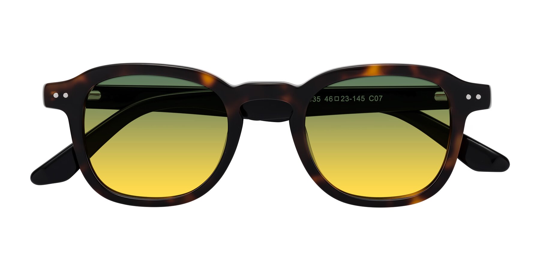 Folded Front of Nice in Tortoise-Black with Green / Yellow Gradient Lenses