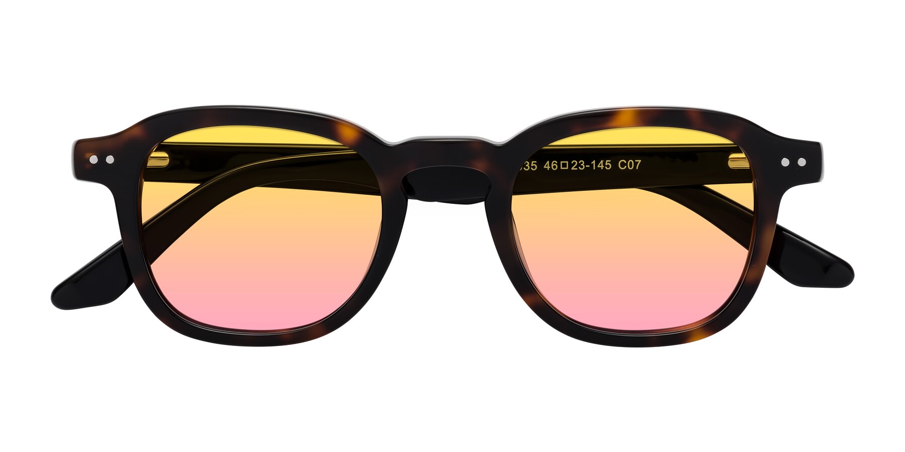 Folded Front of Nice in Tortoise-Black with Yellow / Pink Gradient Lenses