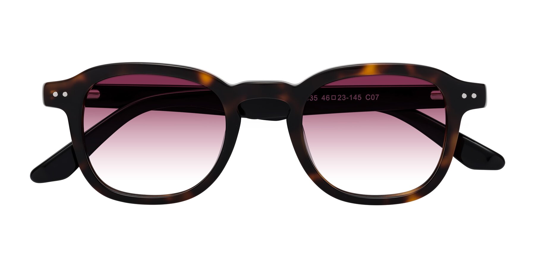 Folded Front of Nice in Tortoise-Black with Wine Gradient Lenses