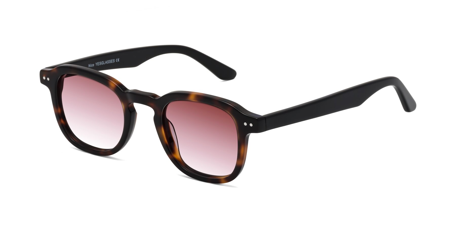 Angle of Nice in Tortoise-Black with Garnet Gradient Lenses